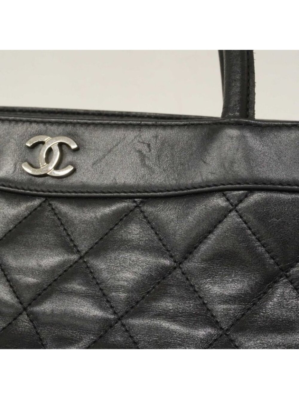 Chanel Tote Quilted Lambskin Black Silver - Picture 10 of 10